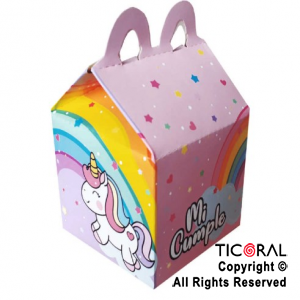 UNICORNIO ARCO IRIS CAJITA X 5